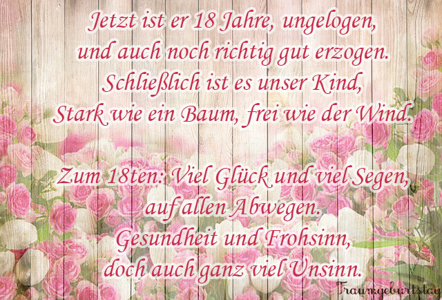 Lll Gedichte Zum 18 Geburtstag Kurze Und Lustige Verse