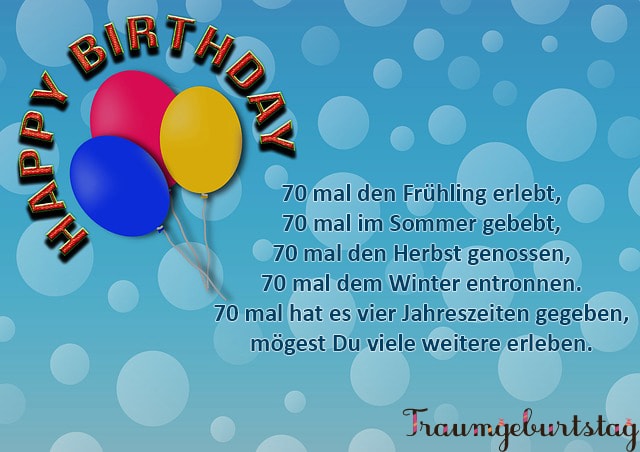 Zum lustige 70 sprüche geburtstag Einladungstexte zum