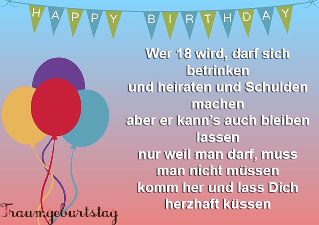 Lll Sprüche Zum 18 Geburtstag Die Besten Zur Volljährigkeit