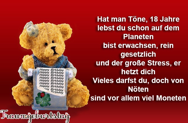 Gedichte Zum 18geburtstag